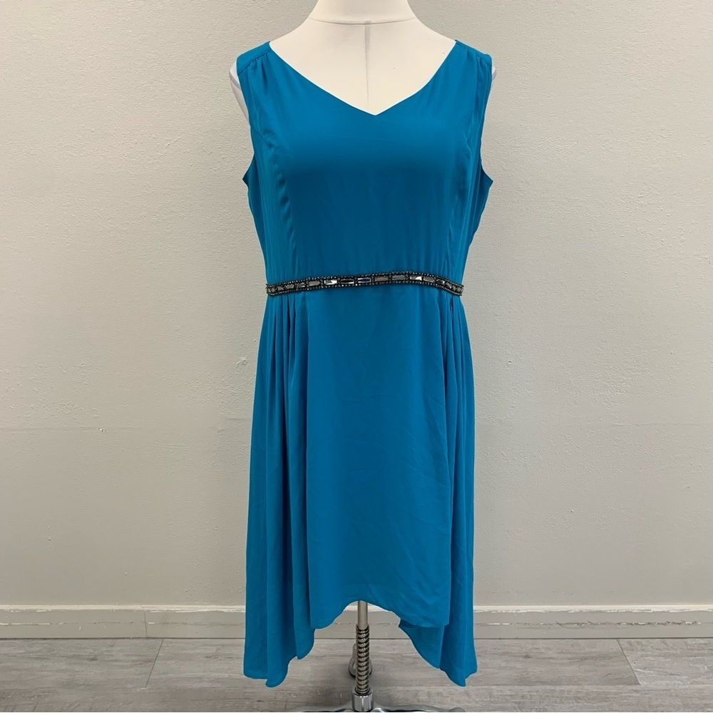 Lovely By Adrianna Papel Teal Dress. Size 16